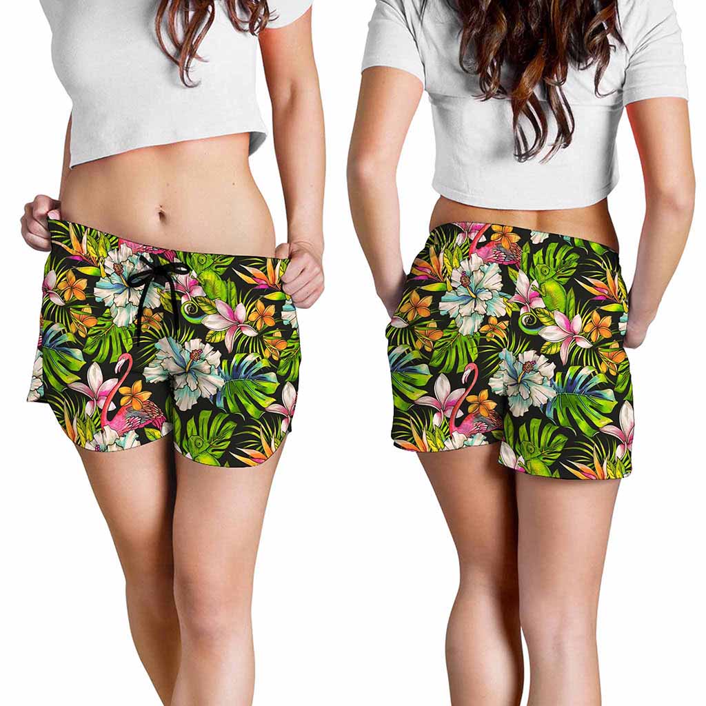 Hawaiian Aloha Tropical Pattern Print Women's Shorts