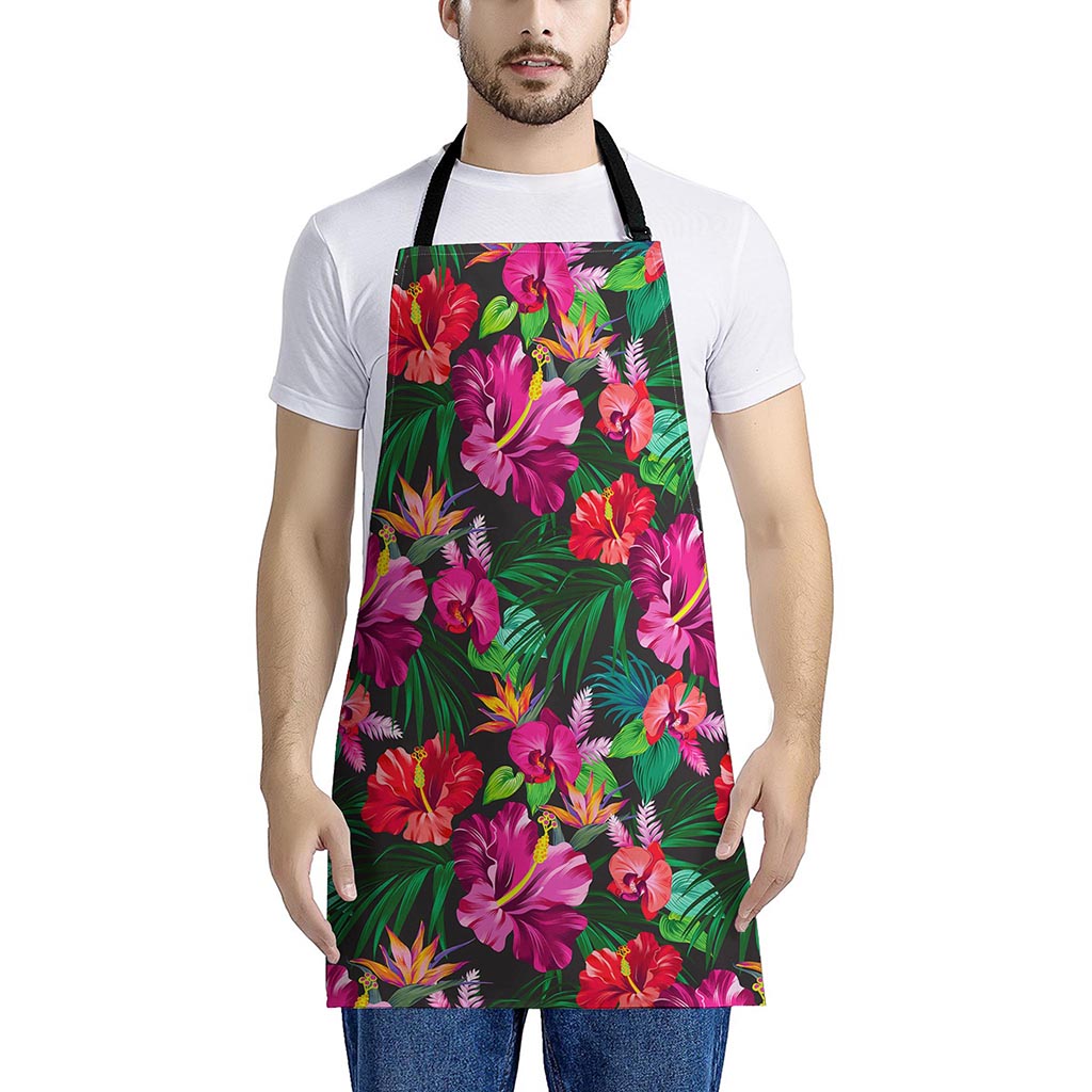 Hawaiian Floral Flowers Pattern Print Apron