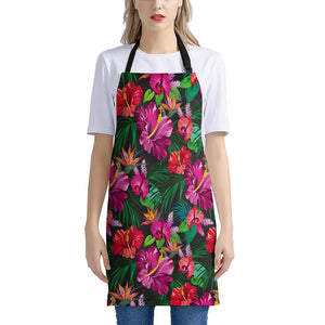 Hawaiian Floral Flowers Pattern Print Apron