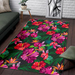 Hawaiian Floral Flowers Pattern Print Area Rug GearFrost