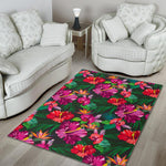 Hawaiian Floral Flowers Pattern Print Area Rug GearFrost