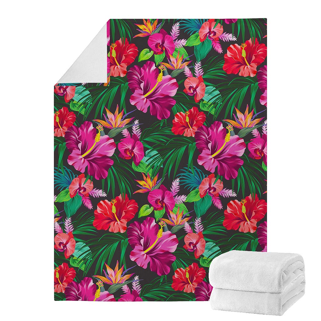 Hawaiian Floral Flowers Pattern Print Blanket