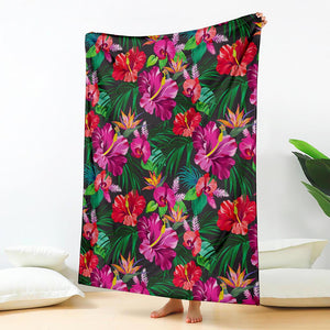 Hawaiian Floral Flowers Pattern Print Blanket