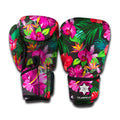 Hawaiian Floral Flowers Pattern Print Boxing Gloves