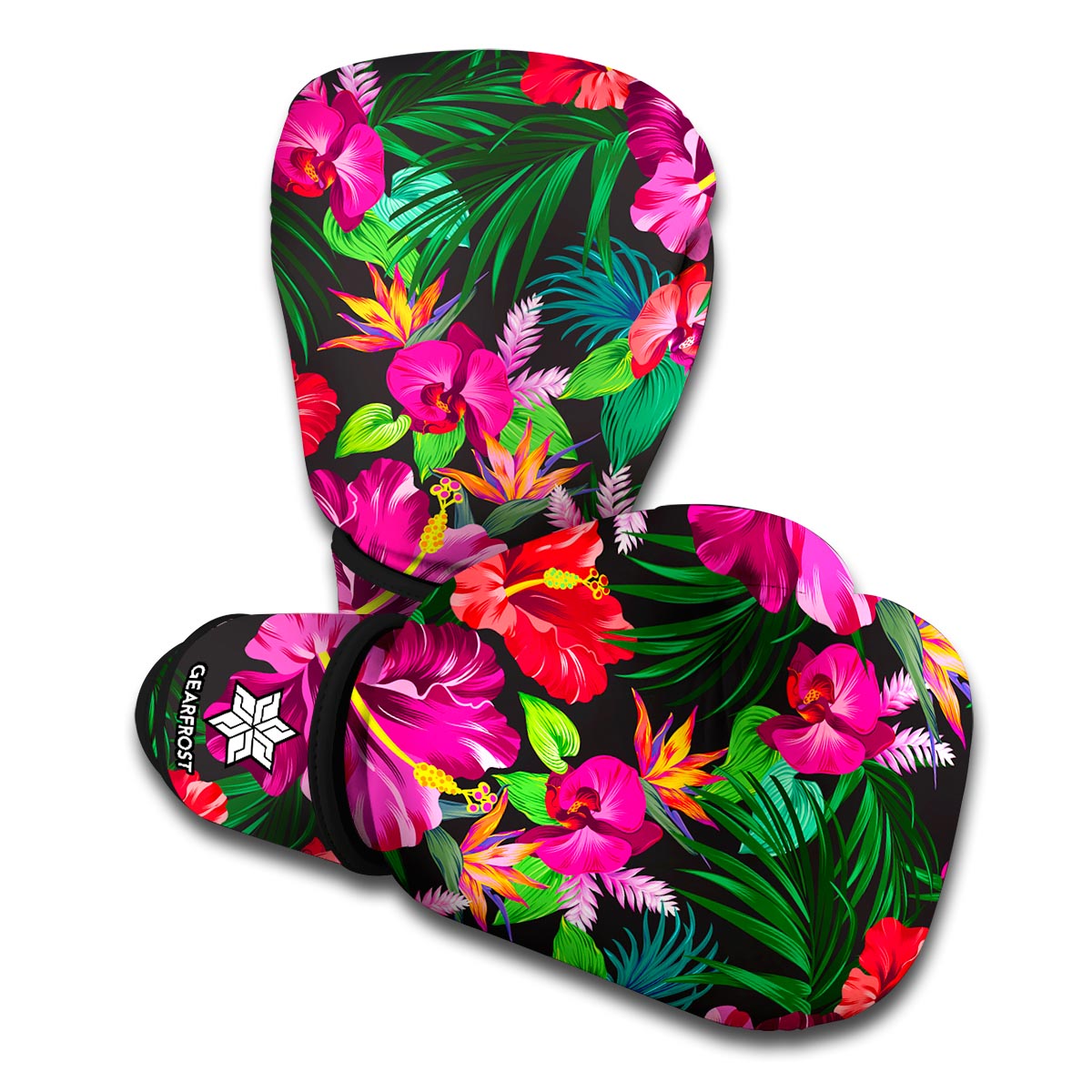 Hawaiian Floral Flowers Pattern Print Boxing Gloves