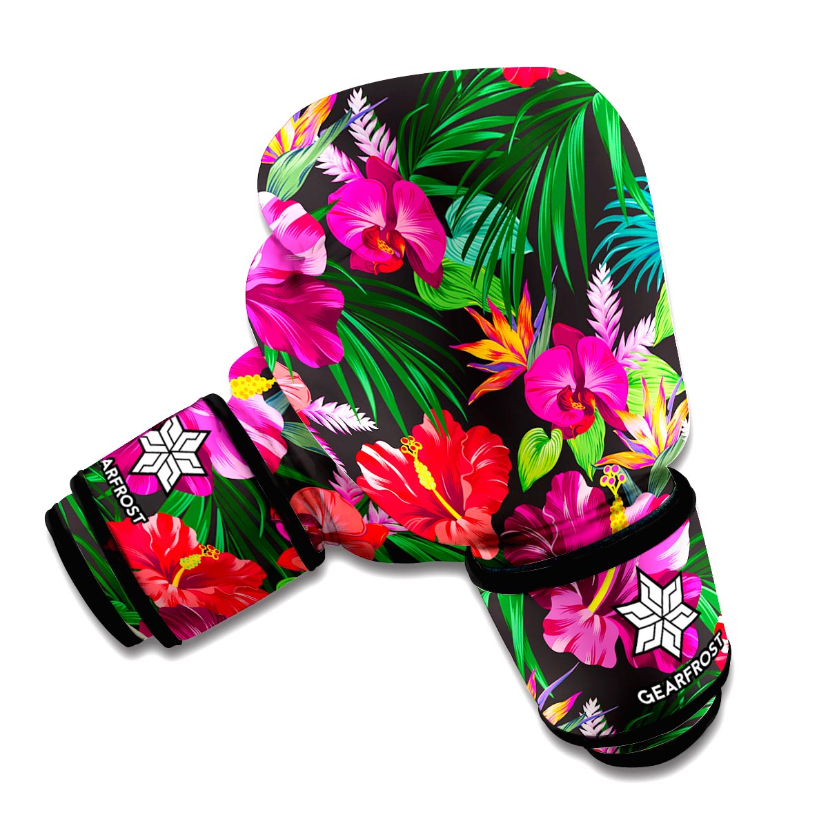 Hawaiian Floral Flowers Pattern Print Boxing Gloves