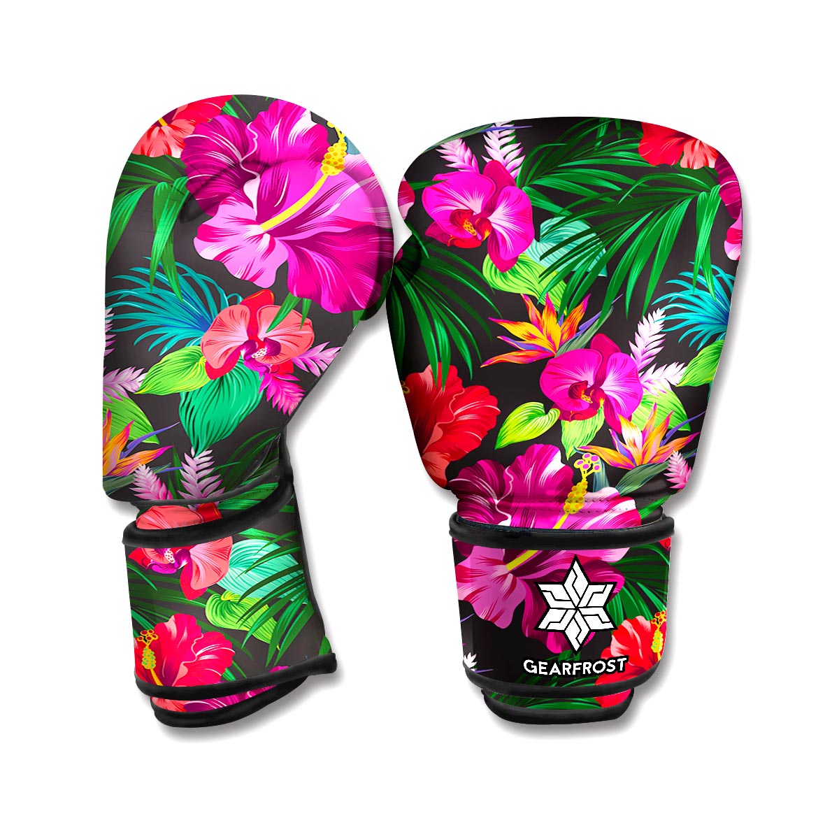 Hawaiian Floral Flowers Pattern Print Boxing Gloves