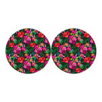 Hawaiian Floral Flowers Pattern Print Car Coasters