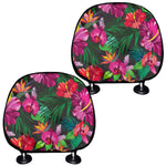 Hawaiian Floral Flowers Pattern Print Car Headrest Covers
