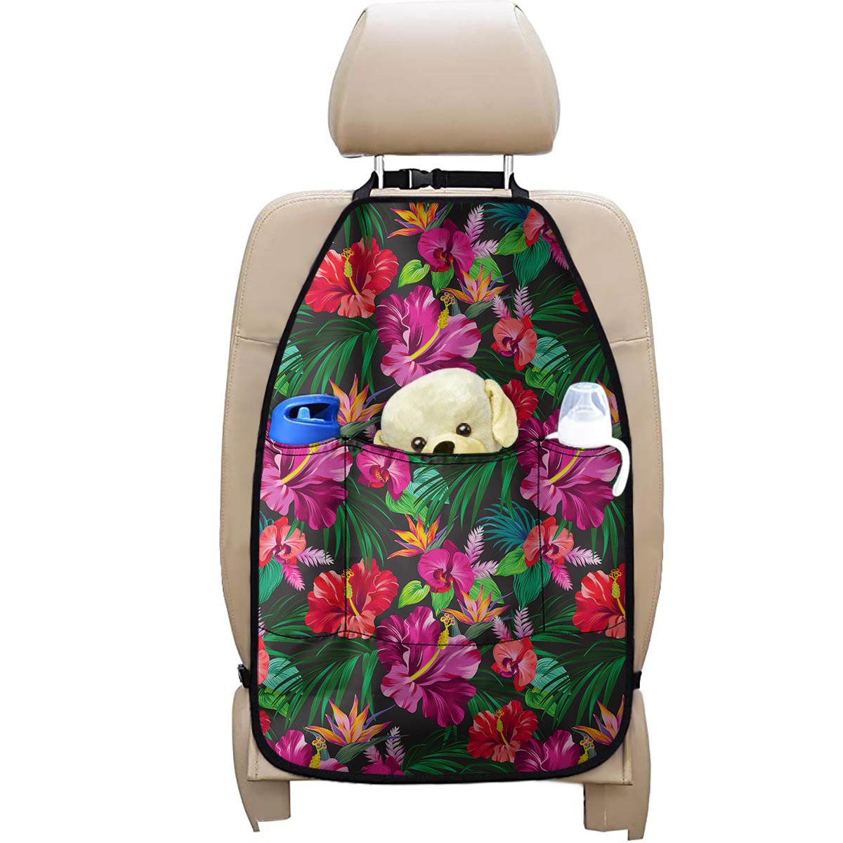 Hawaiian Floral Flowers Pattern Print Car Seat Organizers
