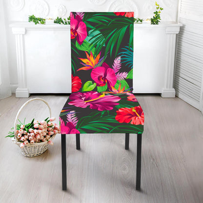 Hawaiian Floral Flowers Pattern Print Dining Chair Slipcover