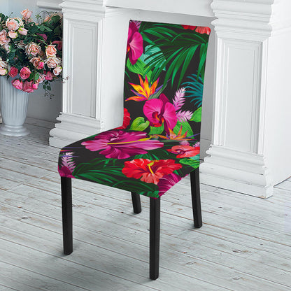 Hawaiian Floral Flowers Pattern Print Dining Chair Slipcover