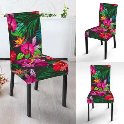 Hawaiian Floral Flowers Pattern Print Dining Chair Slipcover