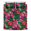 Hawaiian Floral Flowers Pattern Print Duvet Cover Bedding Set