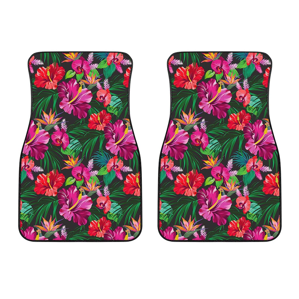 Hawaiian Floral Flowers Pattern Print Front Car Floor Mats