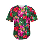 Hawaiian Floral Flowers Pattern Print Men's Baseball Jersey