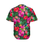 Hawaiian Floral Flowers Pattern Print Men's Baseball Jersey