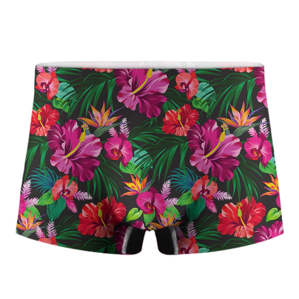Hawaiian Floral Flowers Pattern Print Men's Boxer Briefs