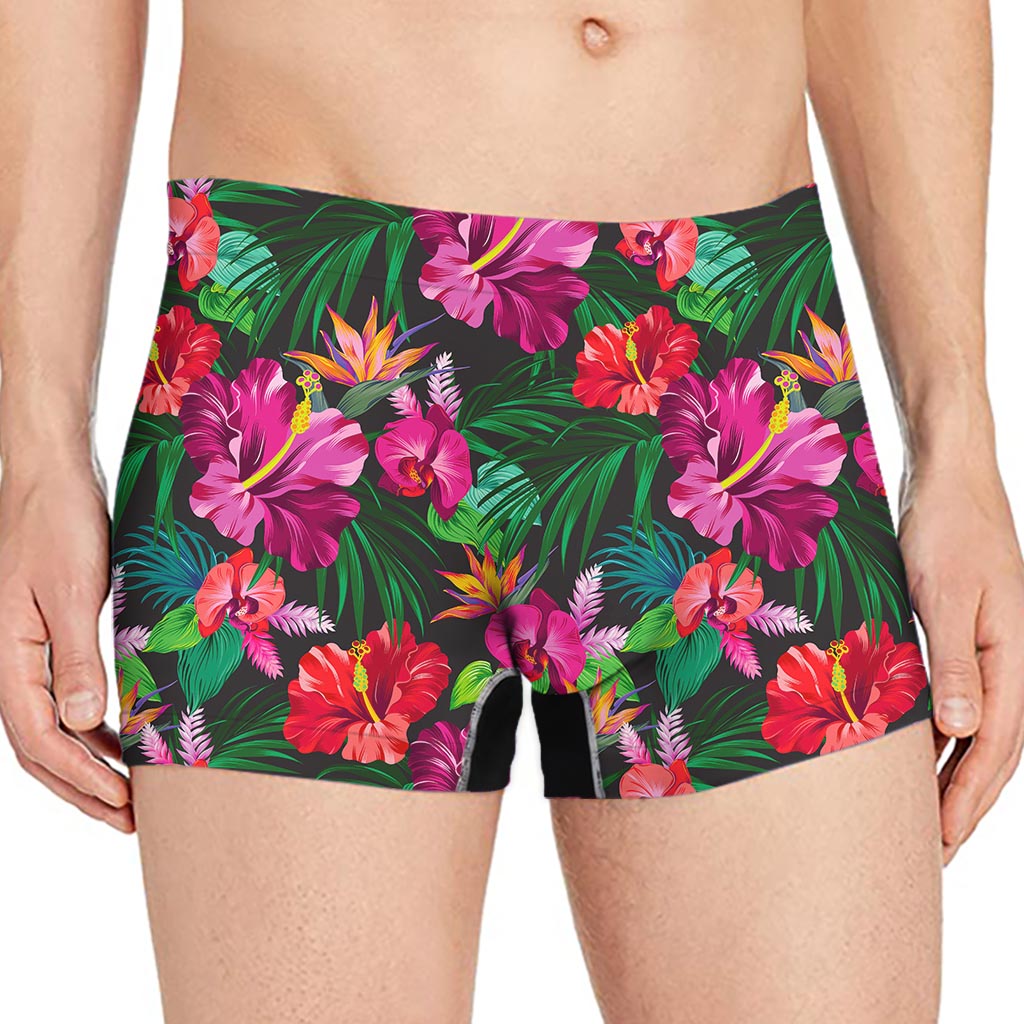 Hawaiian Floral Flowers Pattern Print Men's Boxer Briefs