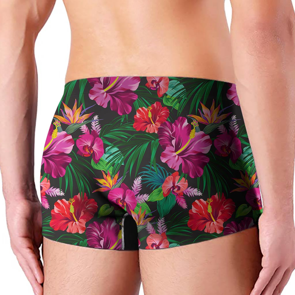 Hawaiian Floral Flowers Pattern Print Men's Boxer Briefs