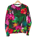Hawaiian Floral Flowers Pattern Print Men's Crewneck Sweatshirt