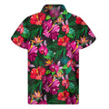 Hawaiian Floral Flowers Pattern Print Men's Short Sleeve Shirt