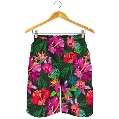 Hawaiian Floral Flowers Pattern Print Men's Shorts