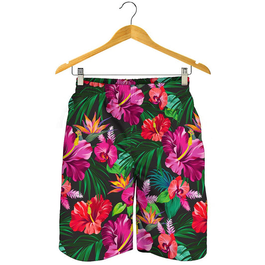 Hawaiian Floral Flowers Pattern Print Men's Shorts