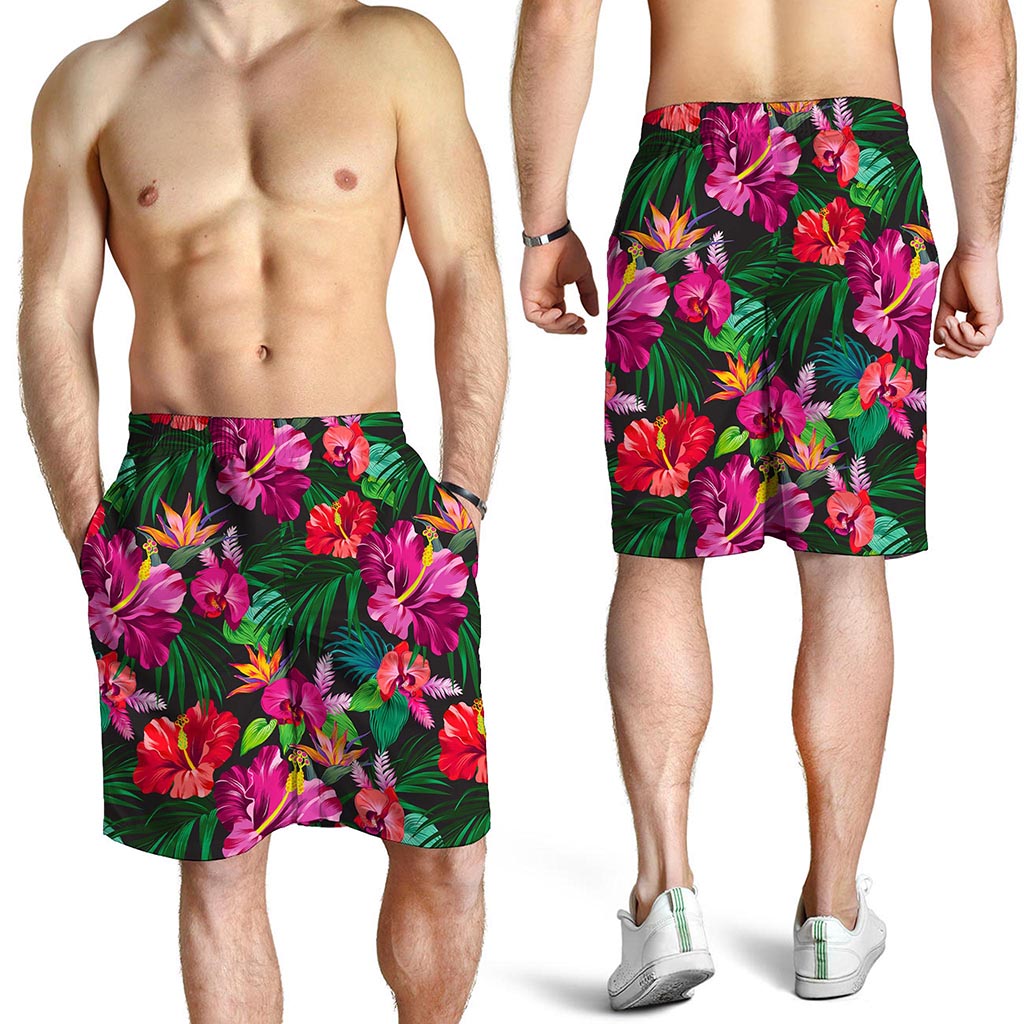 Hawaiian Floral Flowers Pattern Print Men's Shorts