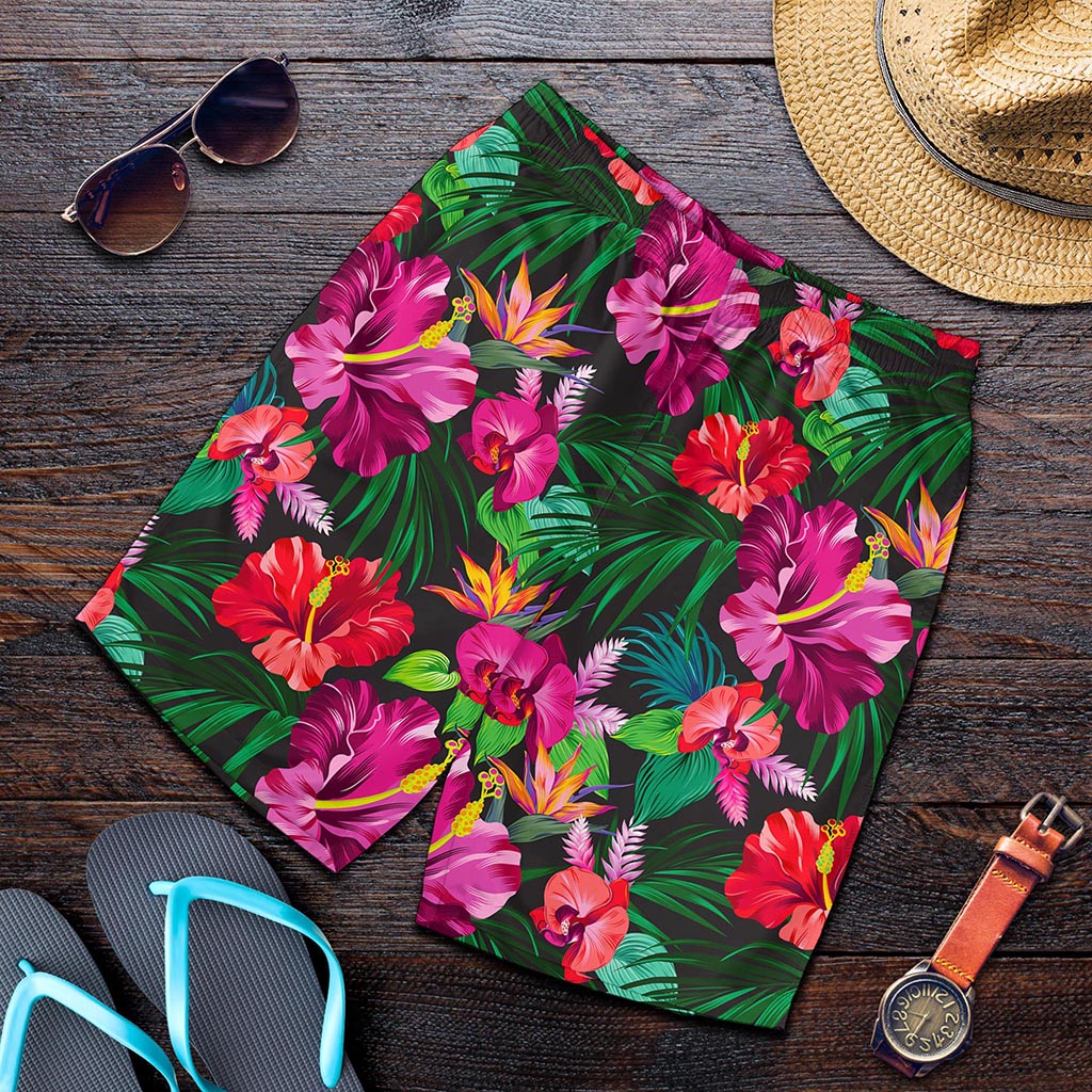 Hawaiian Floral Flowers Pattern Print Men's Shorts