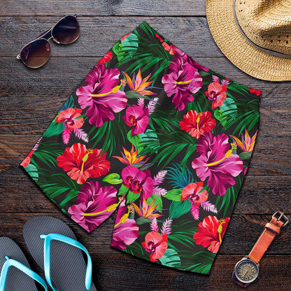 Hawaiian Floral Flowers Pattern Print Men's Shorts