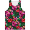 Hawaiian Floral Flowers Pattern Print Men's Tank Top