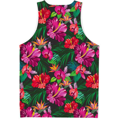 Hawaiian Floral Flowers Pattern Print Men's Tank Top