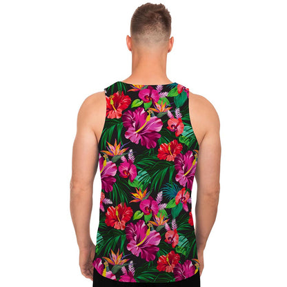 Hawaiian Floral Flowers Pattern Print Men's Tank Top