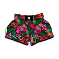 Hawaiian Floral Flowers Pattern Print Muay Thai Boxing Shorts
