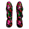 Hawaiian Floral Flowers Pattern Print Muay Thai Shin Guards