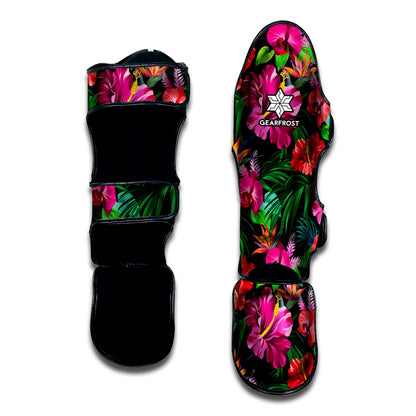Hawaiian Floral Flowers Pattern Print Muay Thai Shin Guard