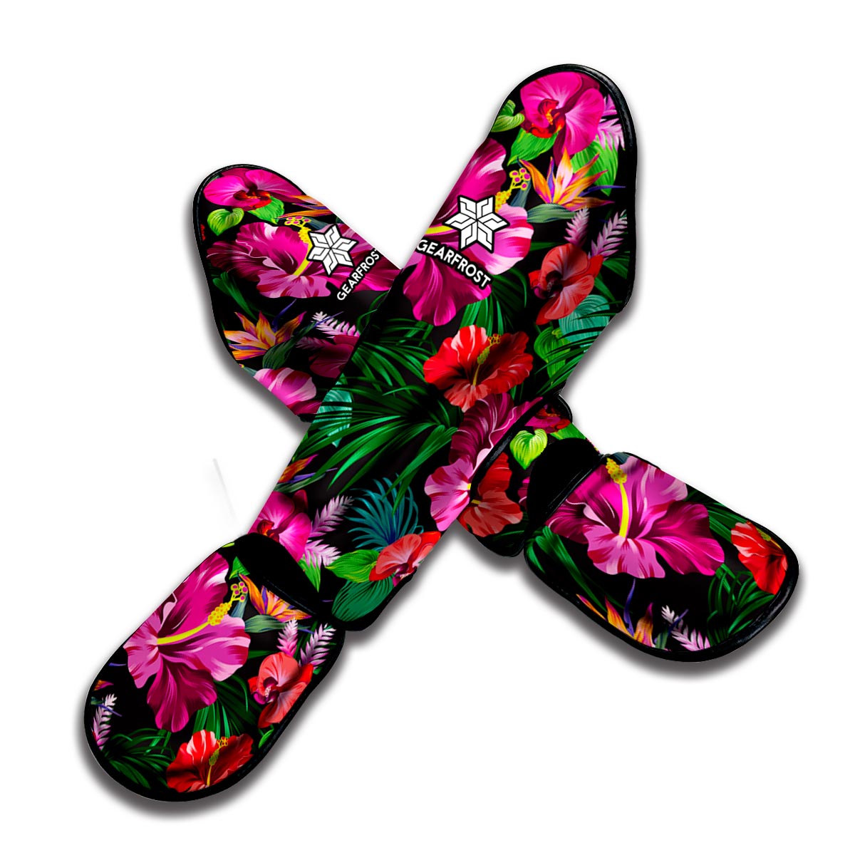 Hawaiian Floral Flowers Pattern Print Muay Thai Shin Guard