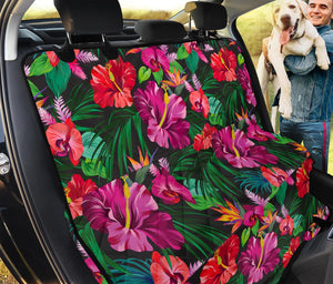 Hawaiian Floral Flowers Pattern Print Pet Car Back Seat Cover