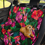 Hawaiian Floral Flowers Pattern Print Pet Car Back Seat Cover