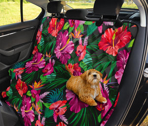 Hawaiian Floral Flowers Pattern Print Pet Car Back Seat Cover