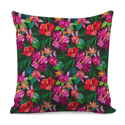Hawaiian Floral Flowers Pattern Print Pillow Cover