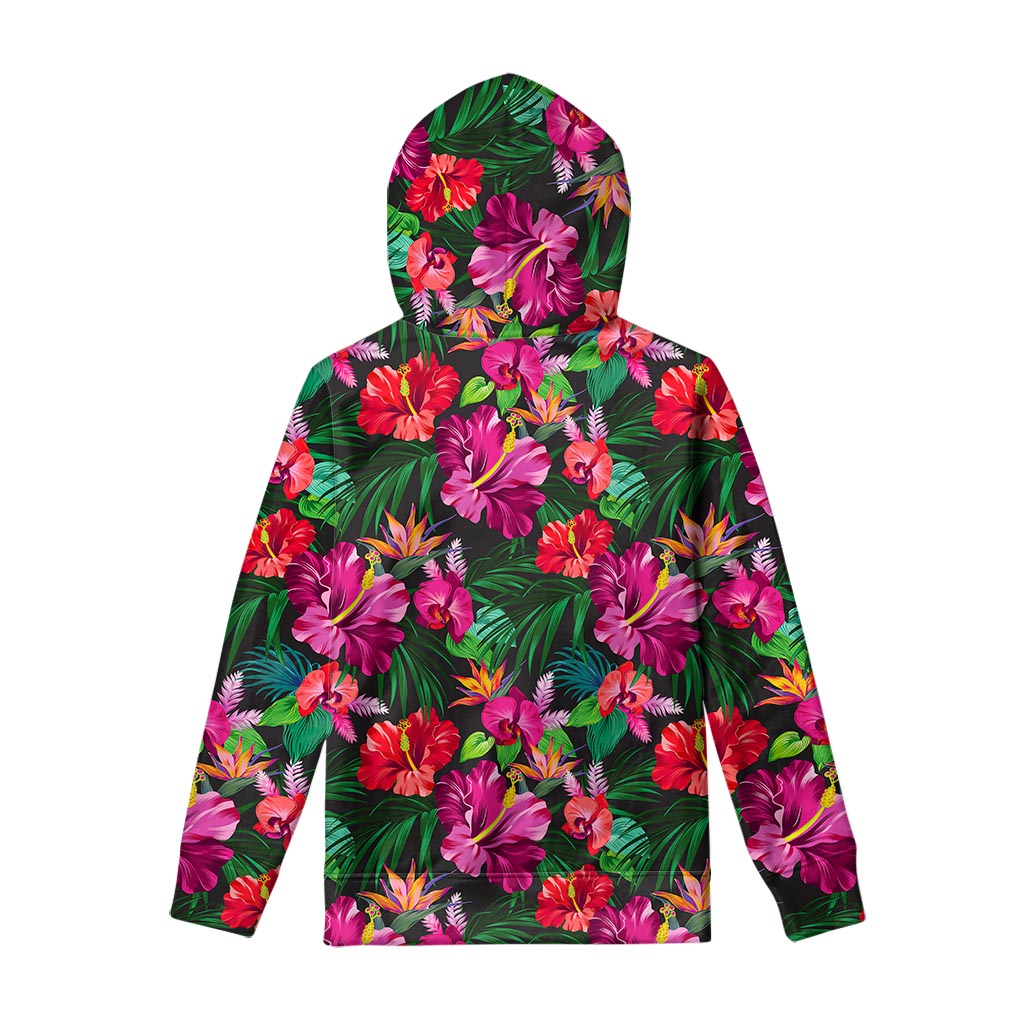 Hawaiian Floral Flowers Pattern Print Pullover Hoodie
