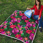 Hawaiian Floral Flowers Pattern Print Quilt