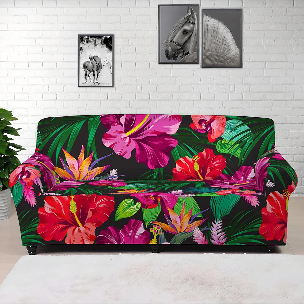 Hawaiian Floral Flowers Pattern Print Sofa Cover