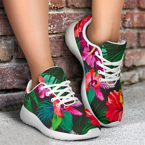 Hawaiian Floral Flowers Pattern Print Sport Shoes GearFrost