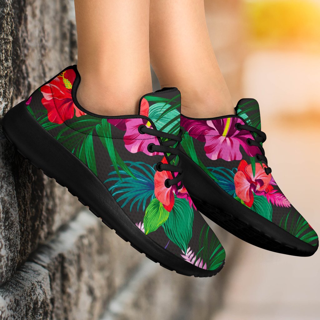 Hawaiian Floral Flowers Pattern Print Sport Shoes GearFrost