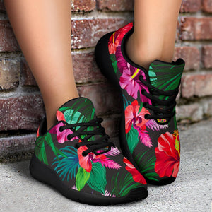 Hawaiian Floral Flowers Pattern Print Sport Shoes GearFrost