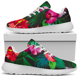 Hawaiian Floral Flowers Pattern Print Sport Shoes GearFrost