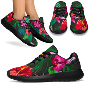 Hawaiian Floral Flowers Pattern Print Sport Shoes GearFrost